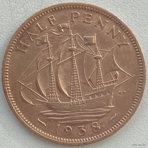Великобритания 1/2 пенни 1938 г.