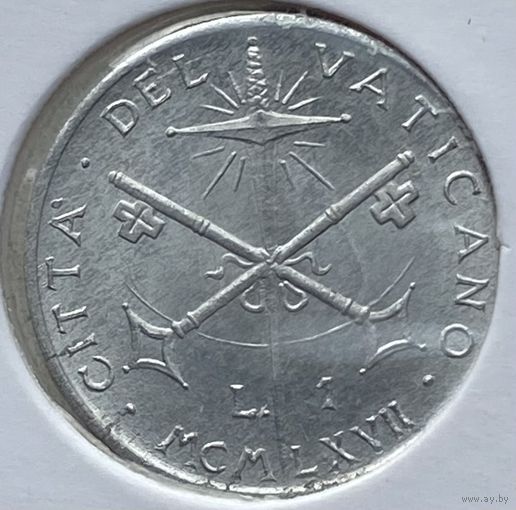 Ватикан 1 лира 1967 г. В холдере