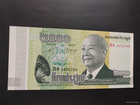 Камбоджа. 2000 риелей (образца 2013 года, P64, UNC)