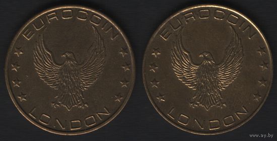 Eurocoin London. Eurocoin London (орел, 4+4 звезды) -- Eurocoin London (орел, 4+4 звезды) (29)желт. (f0