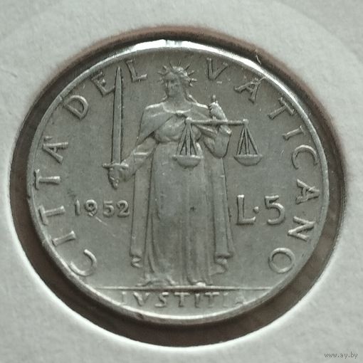 Ватикан 5 лир 1952г.