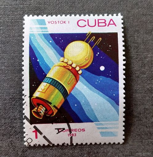 Марка Куба 1983 Космос