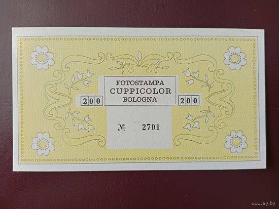 Чек Италия 200 лир 1976