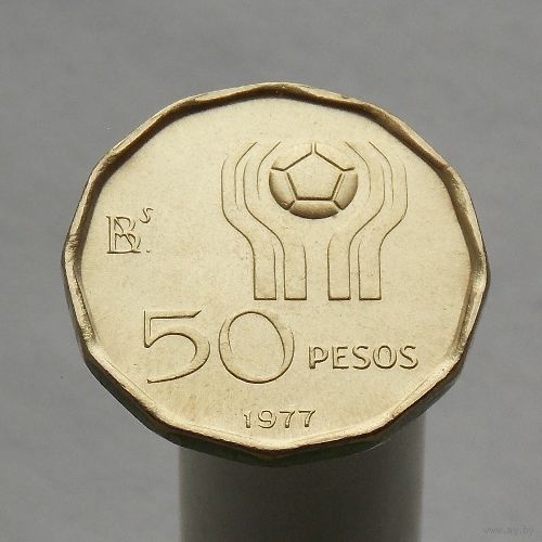 Аргентина 50 песо 1977  Чемпионат мира по футболу 1978