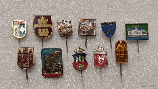 Лот значков Города иностранные гербы тяжелые,200 лотов с 1 рубля!!!