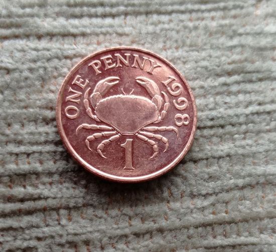 Werty71 Гернси 1 пенни 1998 Большой (сумчатый) краб Блеск