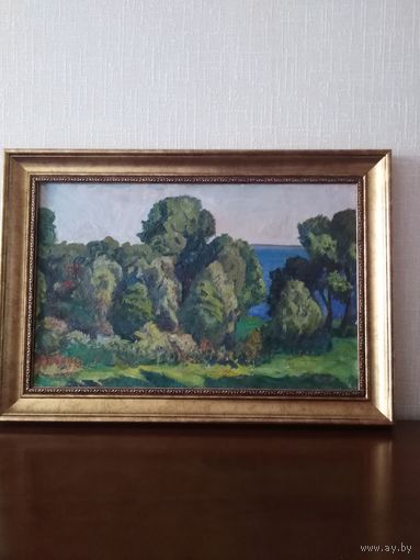 Крохолев П.С." У озера " 1969 год холст масло