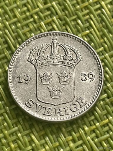 Швеция 25 оре 1939г (серебро)