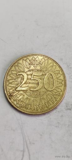 Ливан 250 ливрес 2014