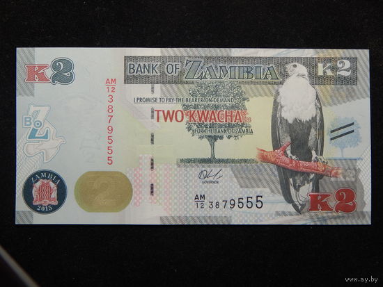Замбия 2 квача 2015г UNC