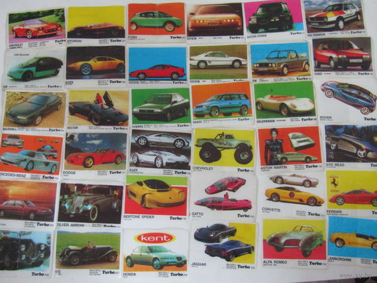 С рубля. Вкладыши и обёртки от жвачек Turbo (Турбо). 148 шт.