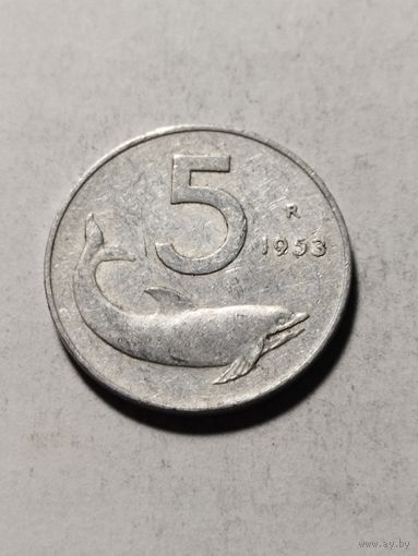 Италия 5 лир 1953