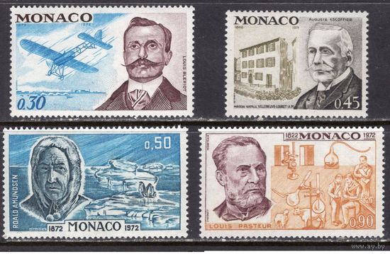 Монако 1972 **  Персоналии авиация, самолеты, медицина, Пастер, Амудсен, птицы