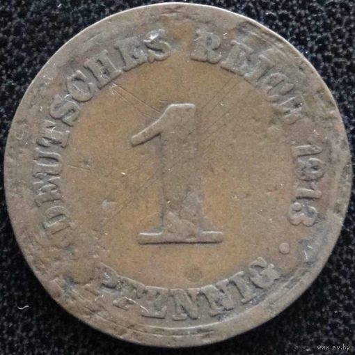 YS: Германия, Рейх, 1 пфенниг 1913A, KM# 10 (1)