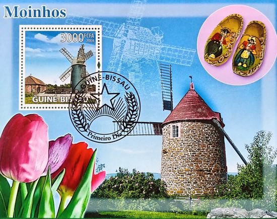 Гвинея-Биссау 2008. Ветряные мельницы. Блок