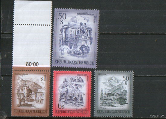 Полная серия из 4 марок 1975г. Австрия "Прекрасная Австрия" MNH
