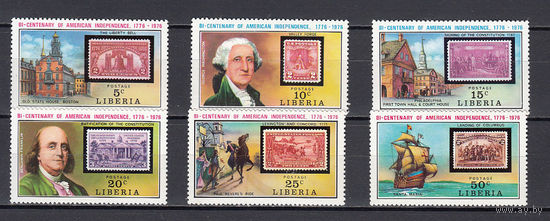 Марки на марках. Либерия. 1975. 6 марок. Michel N 953-958 (6,0 е).