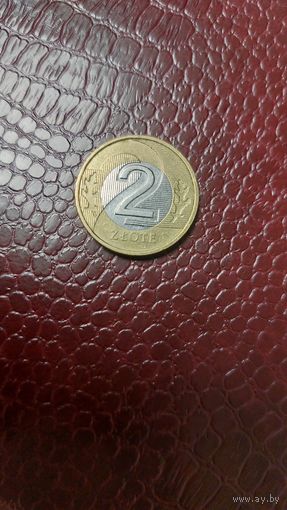 Монета 2 злотых 2018г. Польша. Хорошая!