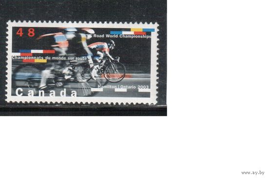 Канада-2003 (Мих.2138) , ** ,  Спорт, , Велоспорт ,Велосипеды(одиночка)