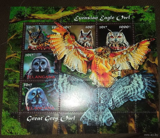 СЕРИЯ Блоков птицы фауна MNH