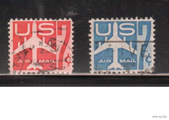 США-1958, (Мих.732-733), гаш., Стандарт, Авиапочта ,(полная серия) ,(1)