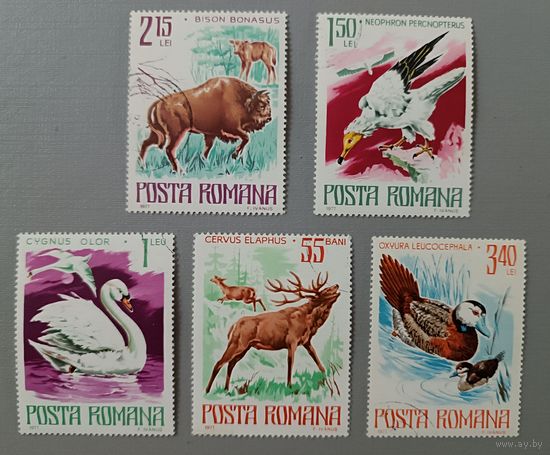 Фауна. Румыния, 1977, с клеем