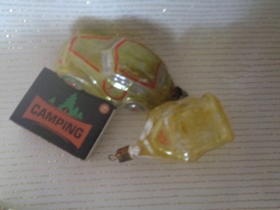 Машинка и Домик  желтые прозрачные. Торги с 1 руб.