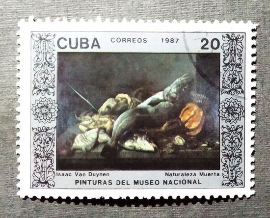 Марка Куба 1987 год Национальный музей Живопись
