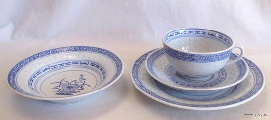 Чайная тройка + Блюдце Чай Пиала Рисовый фарфор Китай