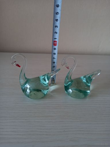 Статуэтки лебеди, стекло, цена за 2шт