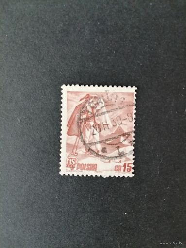 Польша 1939 Марка из серии "Кубок мира по лыжным гонкам в Закопане" (гашение без клея и без наклеек) Mi.351 каталог 1.20 евро