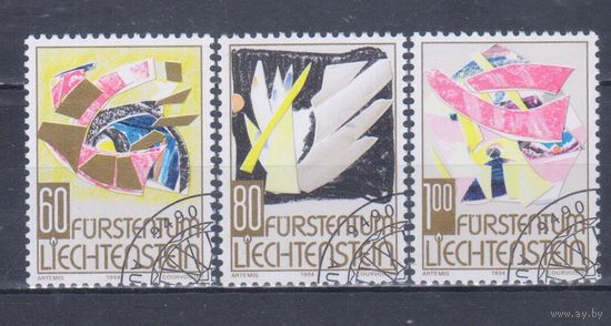 [1781] Лихтенштейн 1994. Рождество.Современная живопись. Гашеная серия.