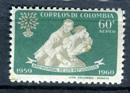 Колумбия - 1960г. - Всемирный год беженцев. Авиапочта - полная серия, MNH с жёлтыми пятнами на клее [Mi 926] - 1 марка