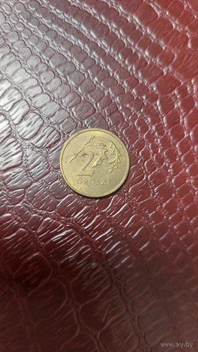 Монета 2 гроша 2001г. Польша.