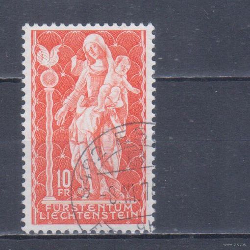 [75] Лихтенштейн 1965. Культура.Искусство.Мадонна. Высокий номинал.Одиночный выпуск.Гашеная марка. Кат.гаш.6,5 е.