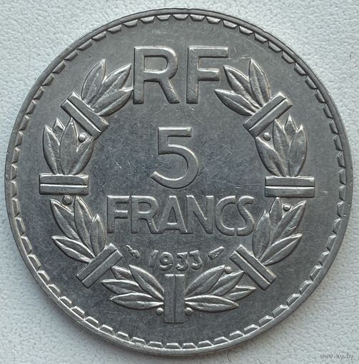 Франция 5 франков 1933 г.