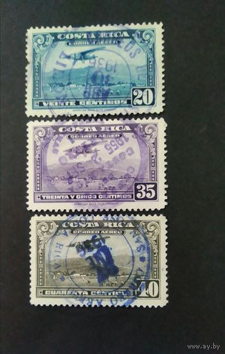 КОСТА-РИКА\146н\1934.1952/1953 авиапочта. Самолет. хороший штемпель