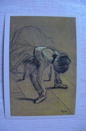 Дега Э., Сидящая танцовщица, поправляющая туфли; 1984, чистая.