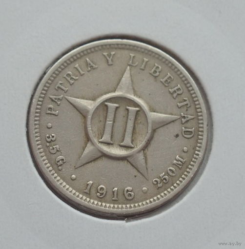 Куба 2 сентаво 1916 год состояние холдер