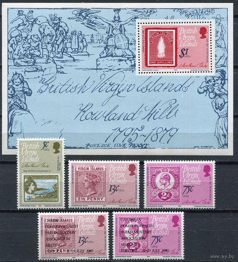 Виргинские острова 1979-80 ** марки на марках. Комплект 2 серии (5 марок) + Блок