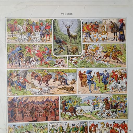 VENRIE. Гравюра старинная. ХРОМОЛИТОГРАФИЯ 32х24см.  нач.20в.     Франция.