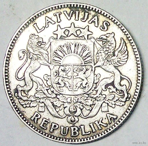 РАСПРОДАЖА!!! - ЛАТВИЯ 1 лат 1924 год  (серебро)