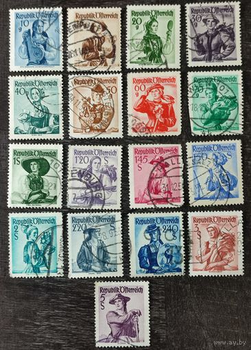 Марки Австрии 15 Провинциальные костюмы 1948/58
