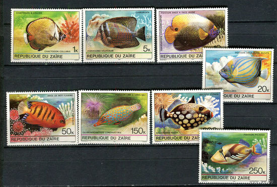 Конго (Заир) - 1980 - Рыбки - [Mi. 664-671] - полная серия - 8 марок. MNH.  (Лот 81HA)-T4P47