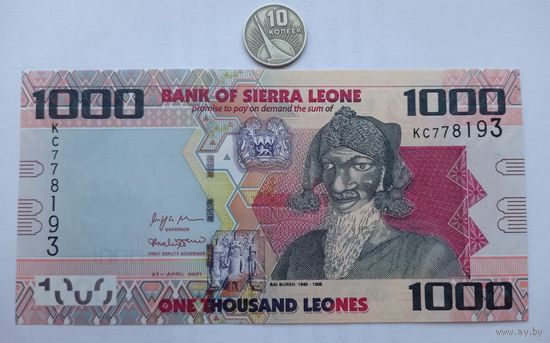 Werty71 Сьерра-Леоне 1000 леоне 2021 UNC банкнота