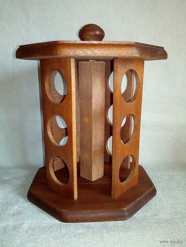 Подставка для 12 баночек для специй деревянная