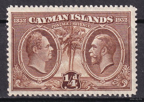 38a.BrKCI. Великобритания. Колонии. Каймановы острова. 100 лет парламенту Каймановых островов. Георг V. 1932 г. 1/4P. Mi.#70.