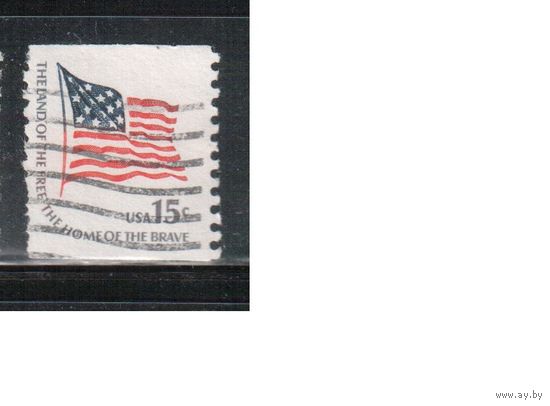 США-1978, (Мих.1352 С) , гаш. , Стандарт, "Американа", Флаг  (одиночка)