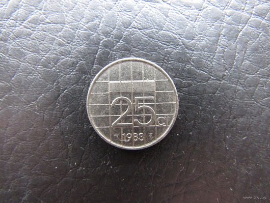 Нидерланды.25 центов.1983. С 20 копеек. Распродажа коллекции. Смотрите другие лоты.