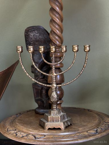 Подсвечник латунный менора